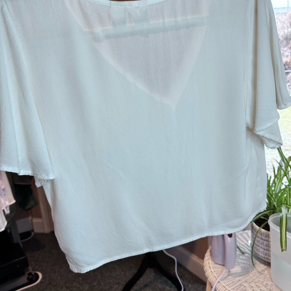 Roxy White Lace Detail Women's Blouse - Picture 2 of 5